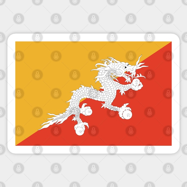 Flag of Bhutan Sticker by COUNTRY FLAGS